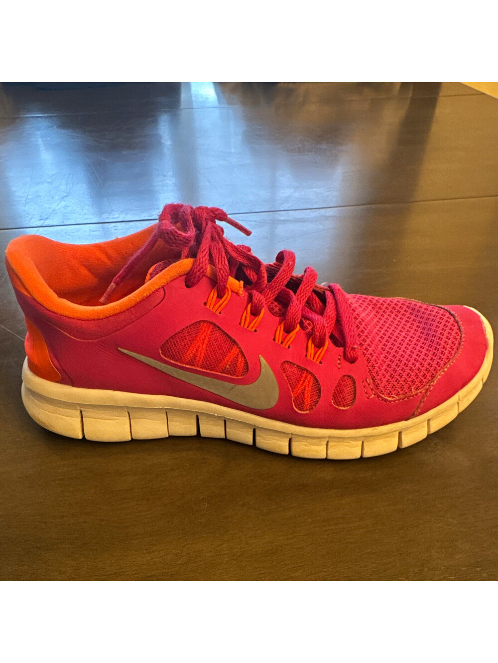 Nike Free 5.0 Unisex Kids Pink/Orange Mesh Lace Sneakers US 5Y 580565-600 [COPY]